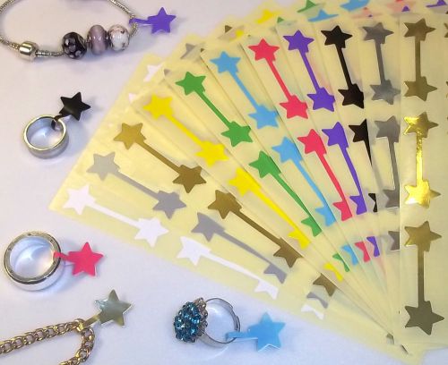Star Shaped Jewellery Price Stickers 16 x 54mm Tags / Labels / Dumbells