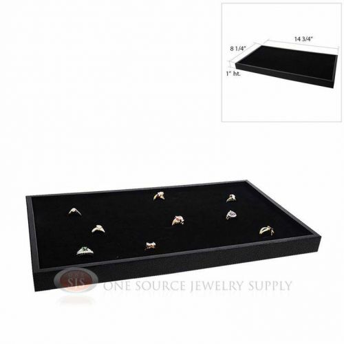 Black Plastic Stackable Tray w/ Black 72 Ring Display Jewelry Insert
