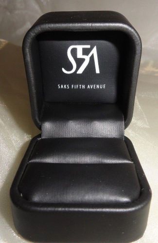 Ring Gift Box Saks Fifth Avenue Jewelry  Display Black Faux Leather
