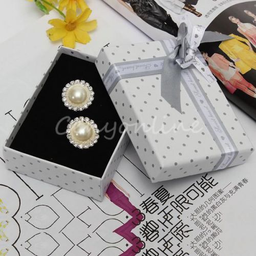 Fashion Pendant Bracelet Jewelry Small Necklace Boxes Set Dot Paper Gift Box
