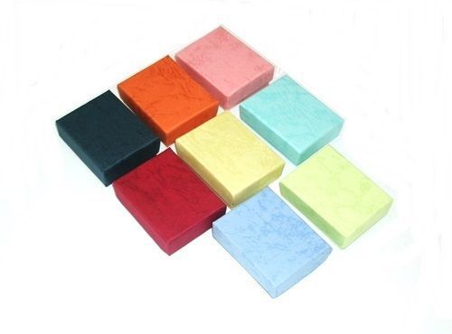 100 Small Asst Pastel Colors Cotton Fill Jewelry Gift Boxes 2 1/8 x 1 1/2 x 5/8