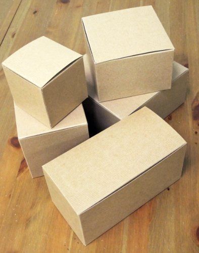 18 ct. Kraft Gift Boxes: 4x4x4 inch with silver stickers