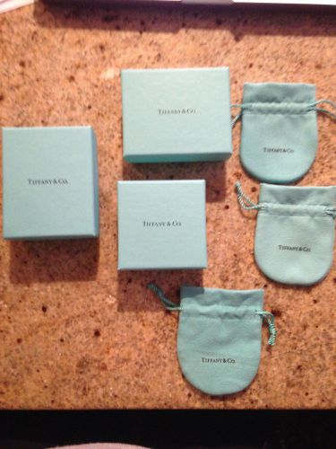 Tiffany &amp; Co. Lot of 3 Blue Boxes and 3 Drawstring Blue Pouches