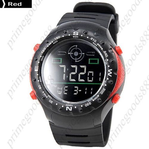 Military LCD Army LED Waterproof Digital Alarm Date Men&#039;s Wristwatch Red