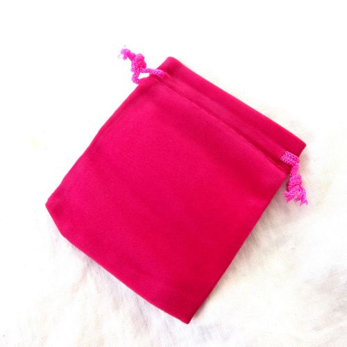 Velour hot pink drawstring bag pouch qty - 1 piece 8x10cm jewelry gifts for sale