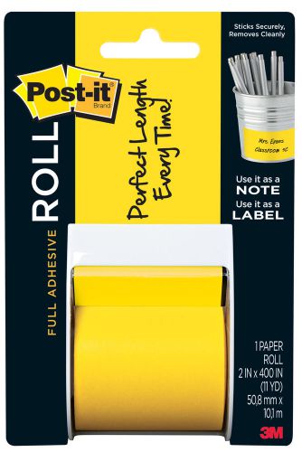 3M 2&#034; x 400&#034; Post-It Full Adhesive Roll Yellow