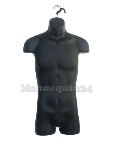 Male mannequin body form ( hard plastic / black) with hook for hanging pants for sale
