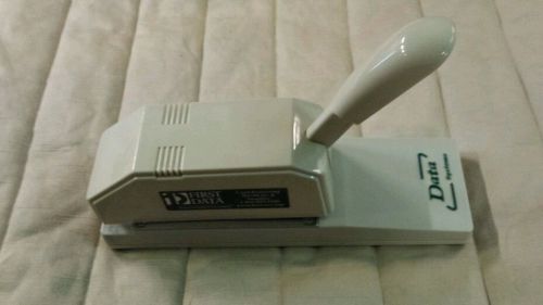 Data Systems Table Top Credit Card Pump Handle Imprinter Color-Ivory