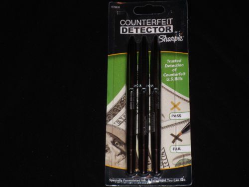 Sharpie Counterfeit Detector Markers (3 count, *Brand New*)