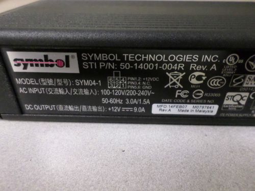 Symbol Motorola AC Power Supply SYM04-1 50-14001-004R