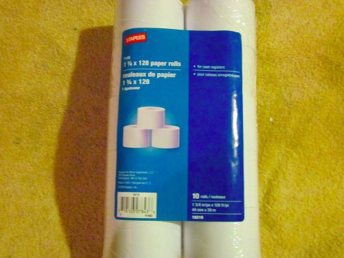 Adding Machine Paper Rolls, 1.75&#034;, Staples Brand, 10 Roll Package