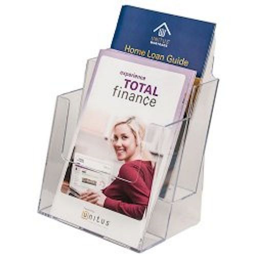 6 Inch Wide Clear Acrylic 2-Tier Brochure Holder    Lot of 12    DS-LHF-S112-12