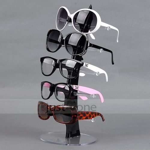 For 5 Pair of Eyeglasses Sunglasses Plastic Arcylic Retail Display Stand Holder
