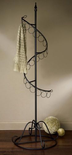 NEW  SPIRAL SCARF DISPLAY POS STORE RACK TREE BLACK METAL OR FOR THROWS