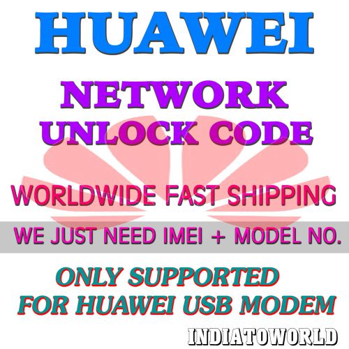 Huawei WiFi E398 E392 E372 E368 E367 E362 USB MODEM Unlocking Code
