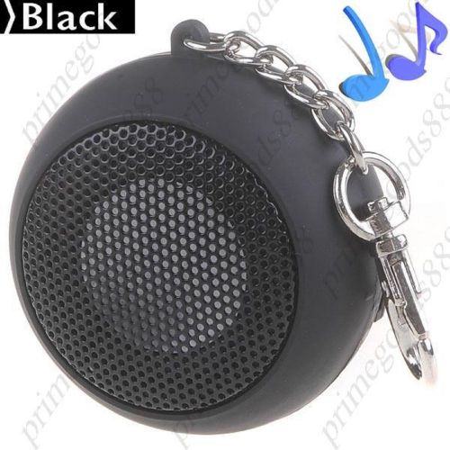 USB Rechargeable Speaker 3.5mm Jack Key Chain PC MP3 MP4 Laptop Cell Black