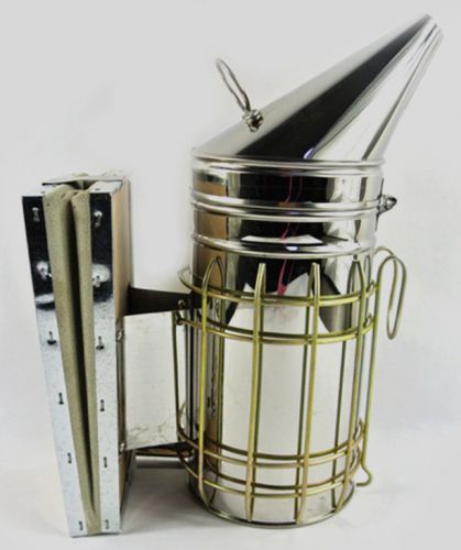 New 4&#034;x10&#034; Apiary Equipment Bee Hive Smoker Keeper Safe SS Fogger Heat Shield