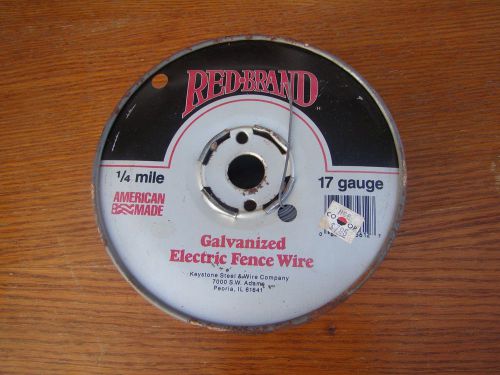 Spool Of Red Brand 17 Gauge Galvanized Steel Electric Fence Wire 1/4 Mile