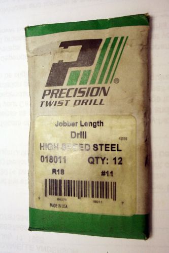 Package of 12 precision twist drill #11 drill bits 018011, r18 for sale