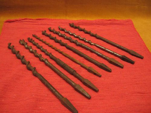 EIGHT (8) DRILL BITS - NEEDS CLEAN UP &amp; RUST REMOVAL - GOOD COND.