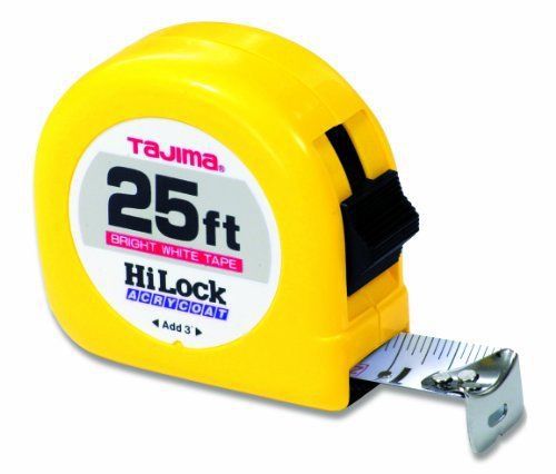 Tajima hl-25bw 25 standard scale tape measure with 1&#034; steel blade for sale