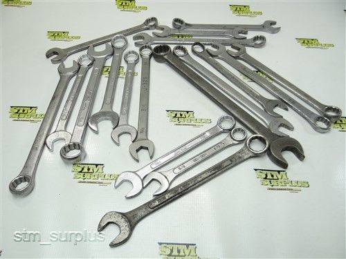 NICE ASSORTED LOT OF 18 COMBINATION WRENCHES 5/8&#034; TO 1&#034; BONALOY