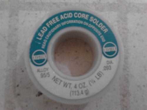Fast Free Ship Kester 3.8 oz  95/5 Solid Wire Solder acid core .093 DIA cable