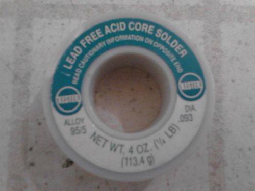 Fast Free Ship Kester 3.8 oz  95/5 Solid Wire Solder acid core .093 DIA cable