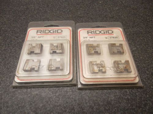 LOT OF 2 RIDGID 3/4&#034; NPT AND 1/2&#039;&#039; NPT  PIPE DIE HEAD THREADER CHASERS
