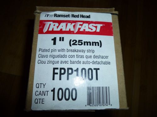 Itw ramset red head fpp100 t trakfast 1&#034; plated pin with fuel box of 1,000 new for sale
