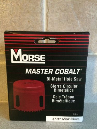 Morse av52 master cobalt hss bi-metal hole saw. diameter: 3-1/4&#034; (83mm) for sale