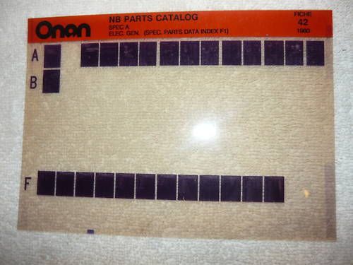 Onan NB Spec A Electric Genset Parts Manual Microfiche