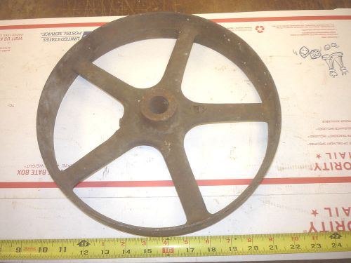 OLD ANTIQUE CAST IRON FLAT BELT PULLEY  HIT &amp; MISS GAS ENGINE ??