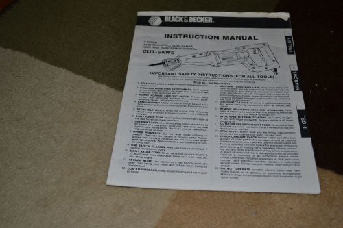 Black &amp; Decker Cut Saws instruction manual booklet