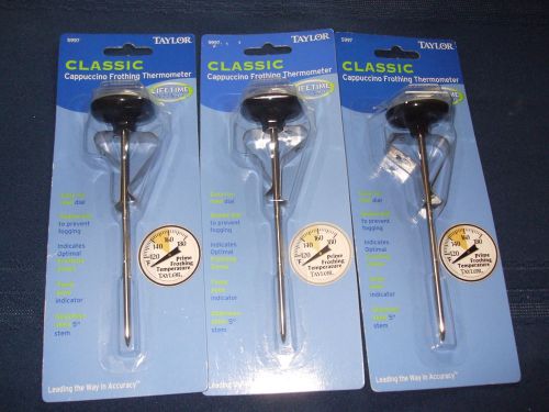 3 TAYLOR CLASSIC CAPPUCCINO COFFEE FROTHING THERMOMETERS 5997N STAIN. STEEL NIB