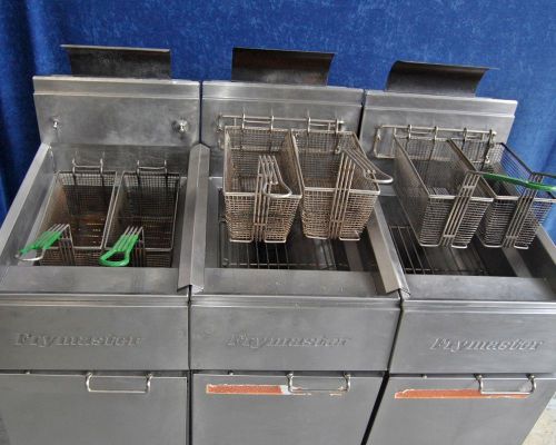 Three frymaster gf14sd fryers - natural gas, super clean, seller refurbished for sale