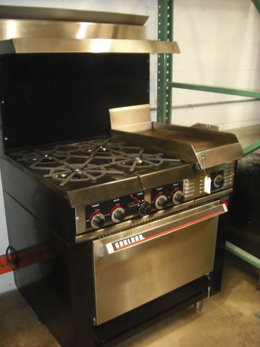 Garland 36&#034; range with 4 burners and 12&#034; griddle for sale