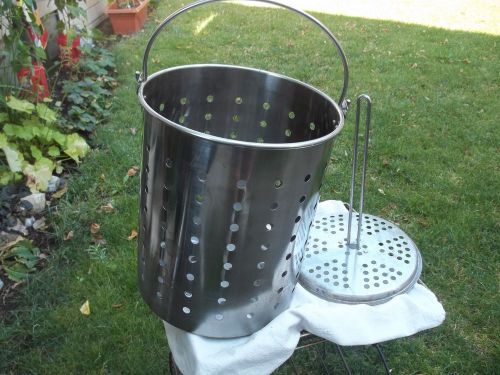 Stainless steel strainer boiling pot deep fryer crab lobster for sale