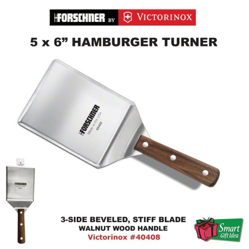 Victorinox 5X6&#034; Hamburger Turner, Walnut, Stiff Blade Beveled, Forschner #40408