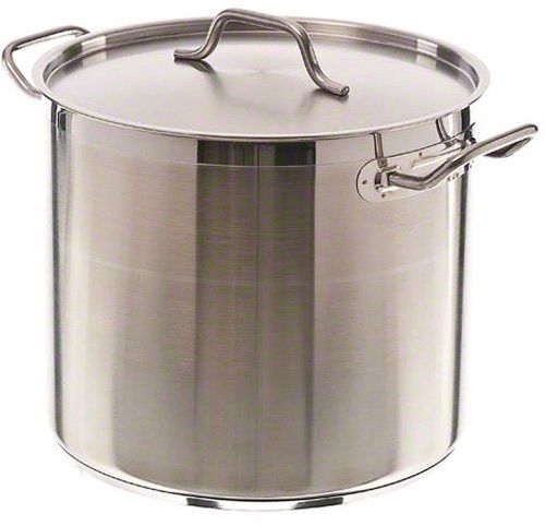 20 Quart Stockpot Qt 18/8 Stainless Steel Heavy Induction R. NSF Stock Pot w Lid