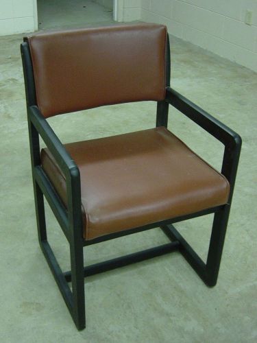 Chairs Set of 4 Black Wood Padded Office Restaurant Lobby Living Room Furniture