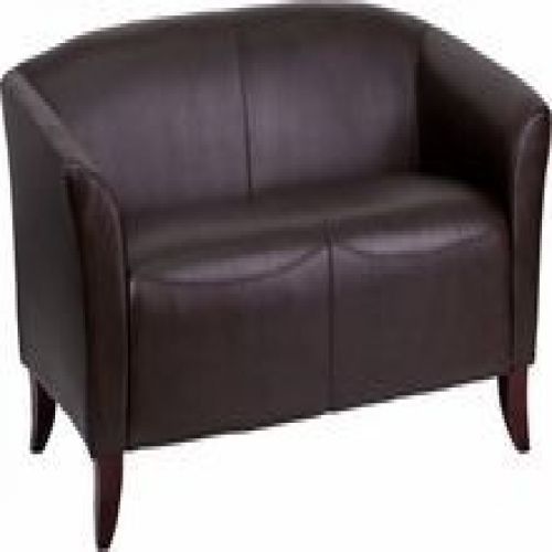 Flash furniture 111-2-bn-gg hercules imperial series brown leather love seat for sale