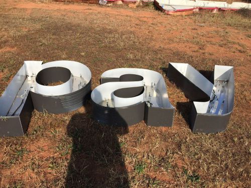 Industrial brown channel letters 36&#034; aluminum &#034;pay&#034; open face / decor