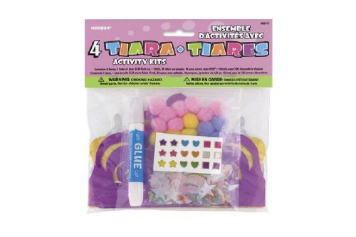 (4) TIARA ACTIVITY KITS - PERFECT FOR GIRLS PARTIES ACTIVITIES AND FAVORS - NEW!