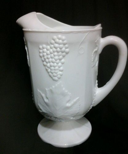 Large White Milk Glass Serving Pitcher