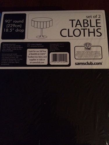 Brand New, Set of 2 Black Color Table Cloths 90&#034; Round