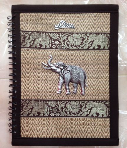 5 PAGE VINTAGE BOOK FOLD RESTAURANT MENU COVER REED ELEPHANT THAILAND A4 BOOKLET