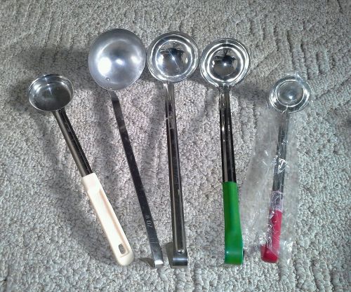 5pcs 2, 3, 4, 6, 8 STAINLESS 13.5&#034; - 14.5” Long Handle Stew Soup Ladle Spoon