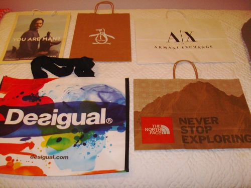 Lot of 5 Shopping Bags Desigual French Connection Armani Exchange Penguin