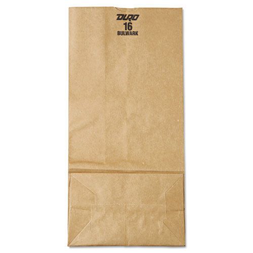 Duro GX16 16# Natural Paper Grocery Bags, Extra Heavy-Duty. Sold as Case of 500